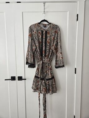 City Chic Paisley Button-Front Dress 20